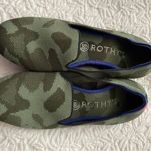 Rothy's Green Camouflage Women’s Loafers, Size 8